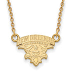 14k Gold LogoArt University of New Orleans U-N-O Small Pendant 18 inch Necklace