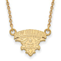 Sterling Silver Gold-plated LogoArt University of New Orleans U-N-O Small Pendant 18 inch Necklace