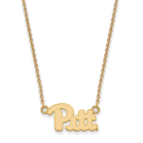 10k Gold LogoArt University of Pittsburgh Small Pendant 18 inch Necklace