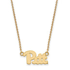Sterling Silver Gold-plated LogoArt University of Pittsburgh Small Pendant 18 inch Necklace