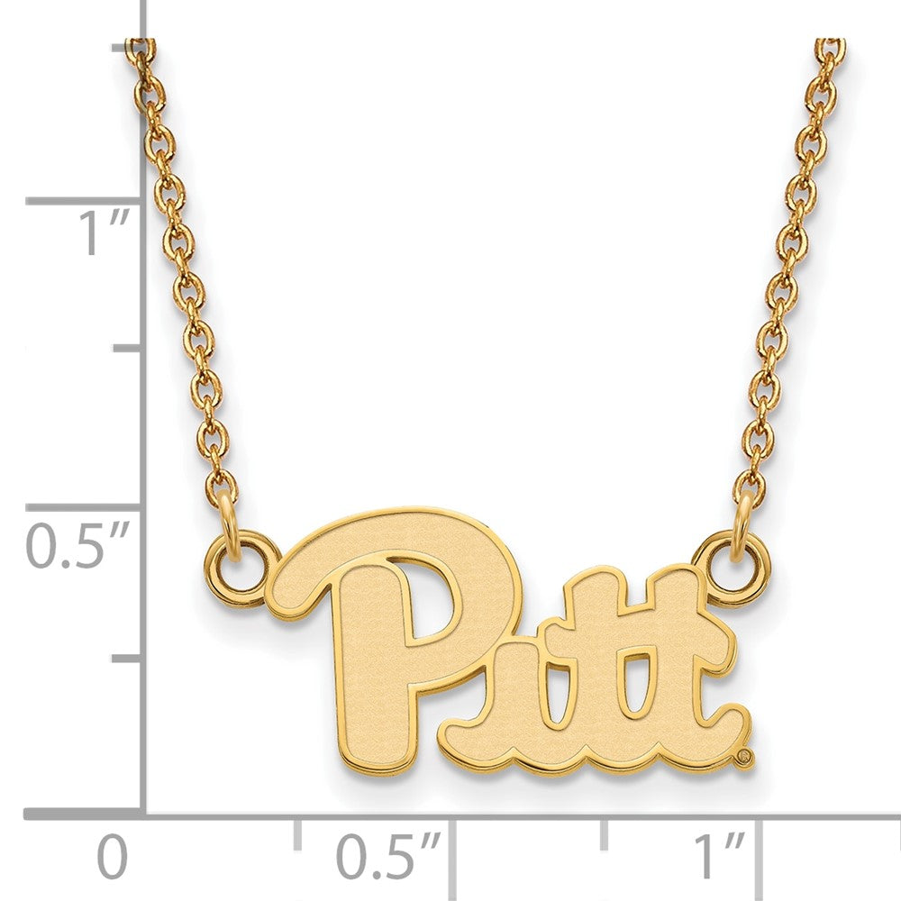10k Gold LogoArt University of Pittsburgh Small Pendant 18 inch Necklace