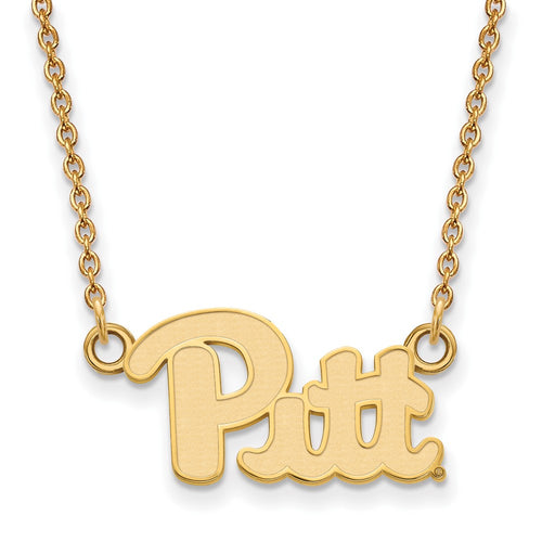 10k Gold LogoArt University of Pittsburgh Small Pendant 18 inch Necklace