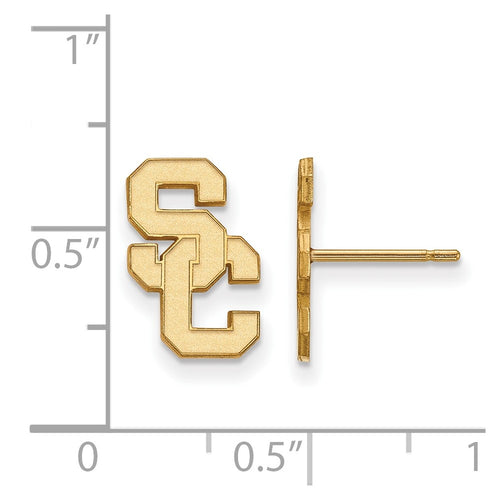 10k Gold University of Southern California S-C Small Post Earrings