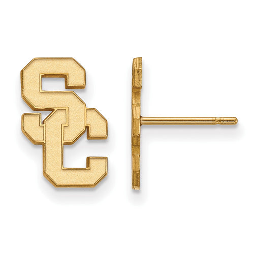 10k Gold University of Southern California S-C Small Post Earrings