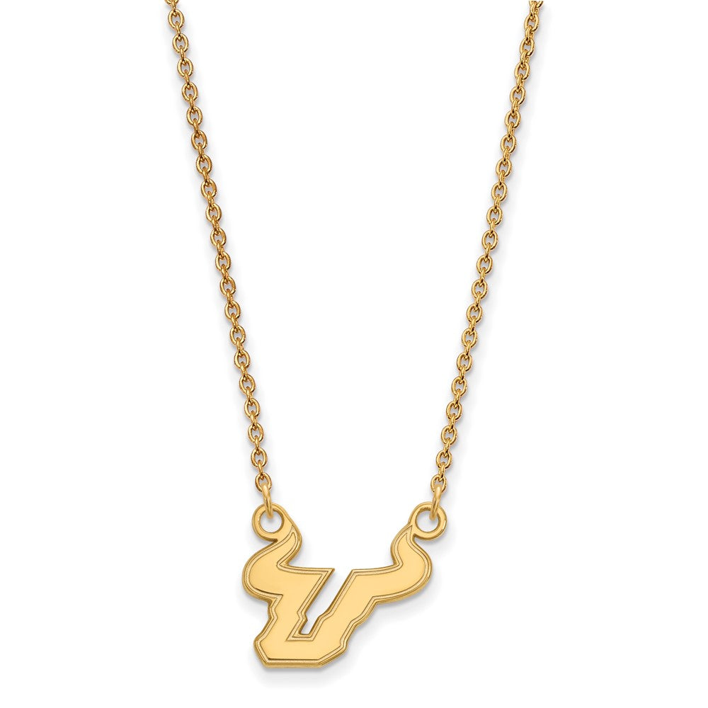 14k Gold LogoArt University of South Florida Bull Small Pendant 18 inch Necklace