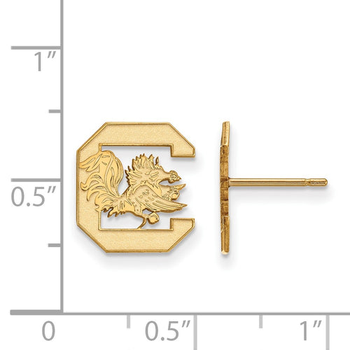 10k Gold LogoArt University of South Carolina Small Post Earrings