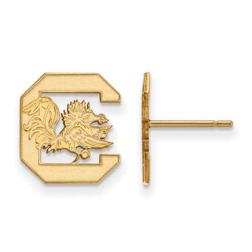 10k Gold LogoArt University of South Carolina Small Post Earrings