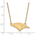 Sterling Silver Gold-plated LogoArt University of Tennessee at Chattanooga Mockingbird Small Pendant 18 inch Necklace