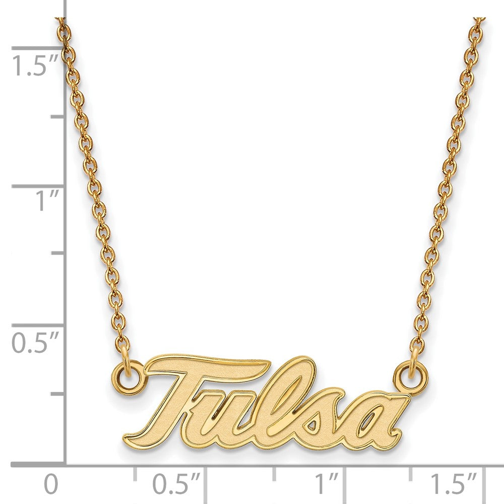 10k Gold LogoArt University of Tulsa T-U Large Pendant 18 inch Necklace