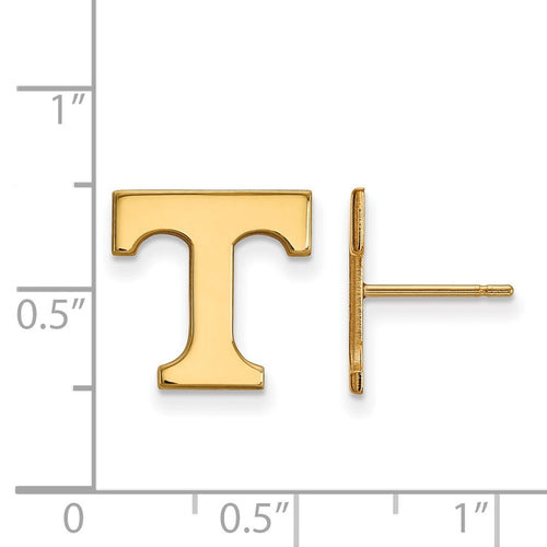 10k Gold LogoArt University of Tennessee Letter T Small Post Earrings