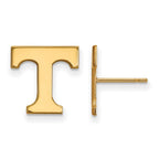 Sterling Silver Gold-plated LogoArt University of Tennessee Letter T Small Post Earrings