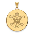 Sterling Silver Gold-plated LogoArt College of William and Mary Extra Large Enameled Disc Pendant