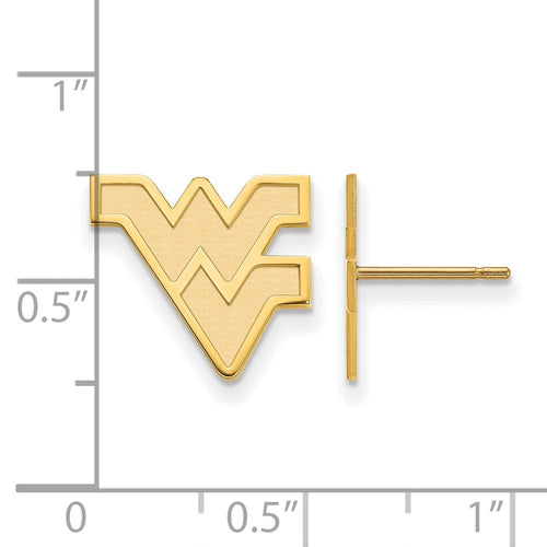 10k Gold LogoArt West Virginia University W-V Small Post Earrings