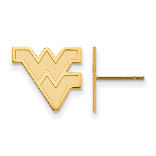 10k Gold LogoArt West Virginia University W-V Small Post Earrings