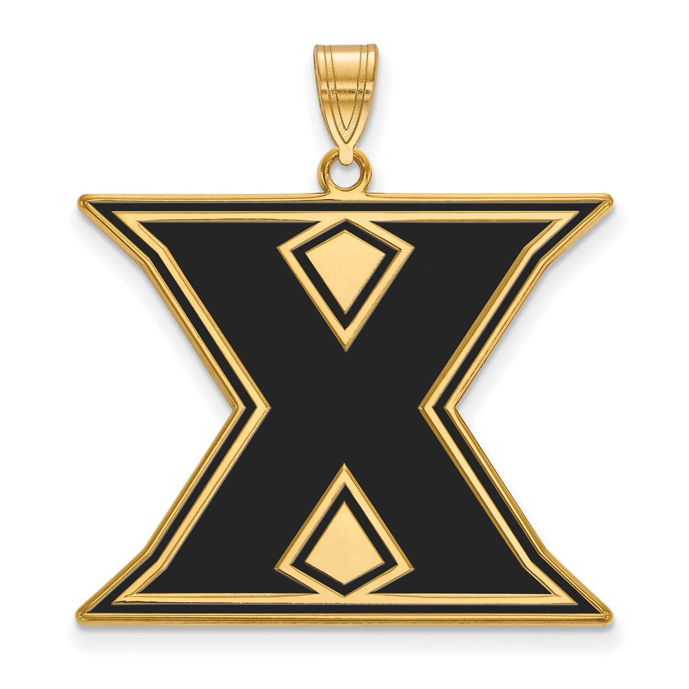 Sterling Silver Gold-plated LogoArt Xavier University Letter X Extra Large Enameled Pendant