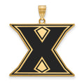 Sterling Silver Gold-plated LogoArt Xavier University Letter X Extra Large Enameled Pendant