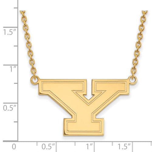 10k Gold LogoArt Youngstown State University Letter Y Large Pendant 18 inch Necklace
