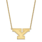10k Gold LogoArt Youngstown State University Letter Y Large Pendant 18 inch Necklace