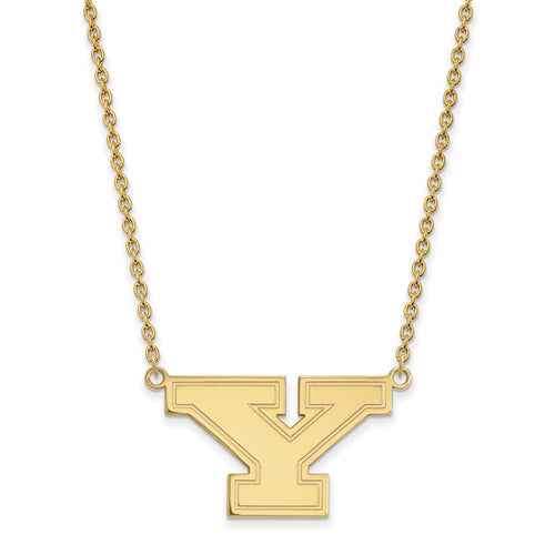 10k Gold LogoArt Youngstown State University Letter Y Large Pendant 18 inch Necklace