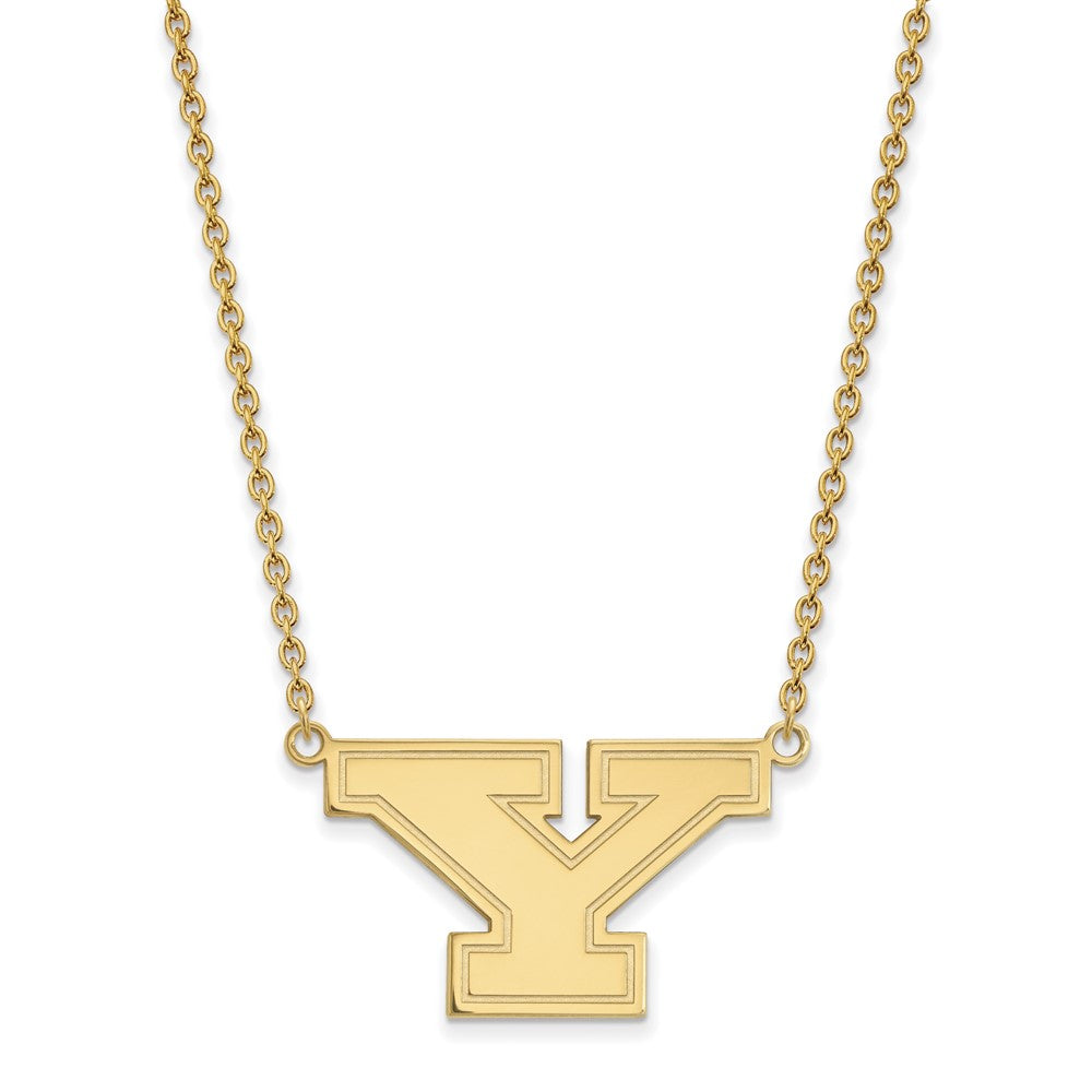 14k Gold LogoArt Youngstown State University Letter Y Large Pendant 18 inch Necklace