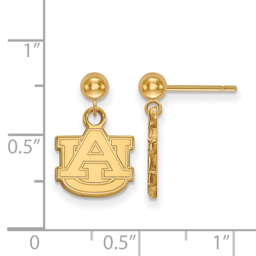14k Gold LogoArt Auburn University A-U Dangle Ball Post Earrings