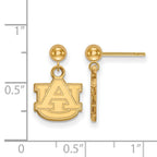 Sterling Silver Gold-plated LogoArt Auburn University A-U Dangle Ball Post Earrings