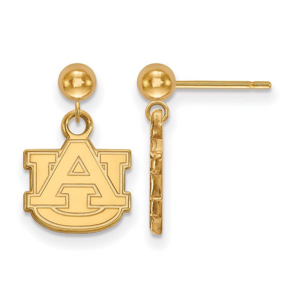 14k Gold LogoArt Auburn University A-U Dangle Ball Post Earrings