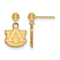 Sterling Silver Gold-plated LogoArt Auburn University A-U Dangle Ball Post Earrings