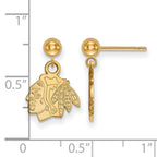 Sterling Silver Gold-plated NHL LogoArt Chicago Blackhawks Dangle Post Earrings