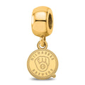 Sterling Silver Gold Plated Major League Baseball LogoArt Milwaukee Brewers Dangle Bead