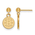 Sterling Silver Gold-plated NHL LogoArt Boston Bruins Dangle Post Earrings