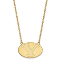 14k Gold LogoArt Brigham Young University Letter Y Large Pendant 18 inch Necklace