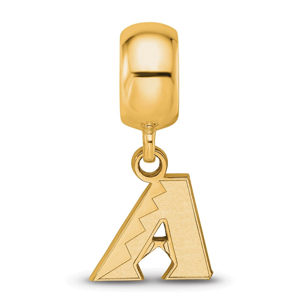 Sterling Silver Gold Plated Major League Baseball LogoArt Arizona Diamondbacks Dangle Bead