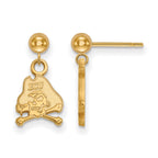 Sterling Silver Gold-plated LogoArt East Carolina University Pirate Dangle Ball Post Earrings