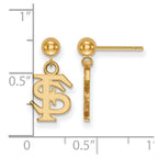 14k Gold LogoArt Florida State University F-S Dangle Ball Post Earrings