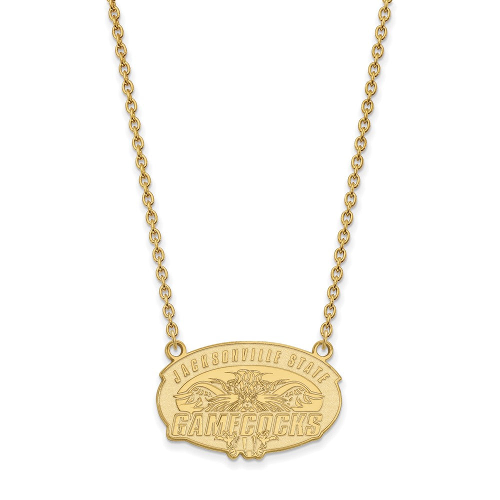 14k Gold LogoArt Jacksonville State University Large Pendant 18 inch Necklace