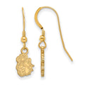 Sterling Silver Gold-plated LogoArt James Madison University Duke Dog Extra Small Dangle Wire Earrings
