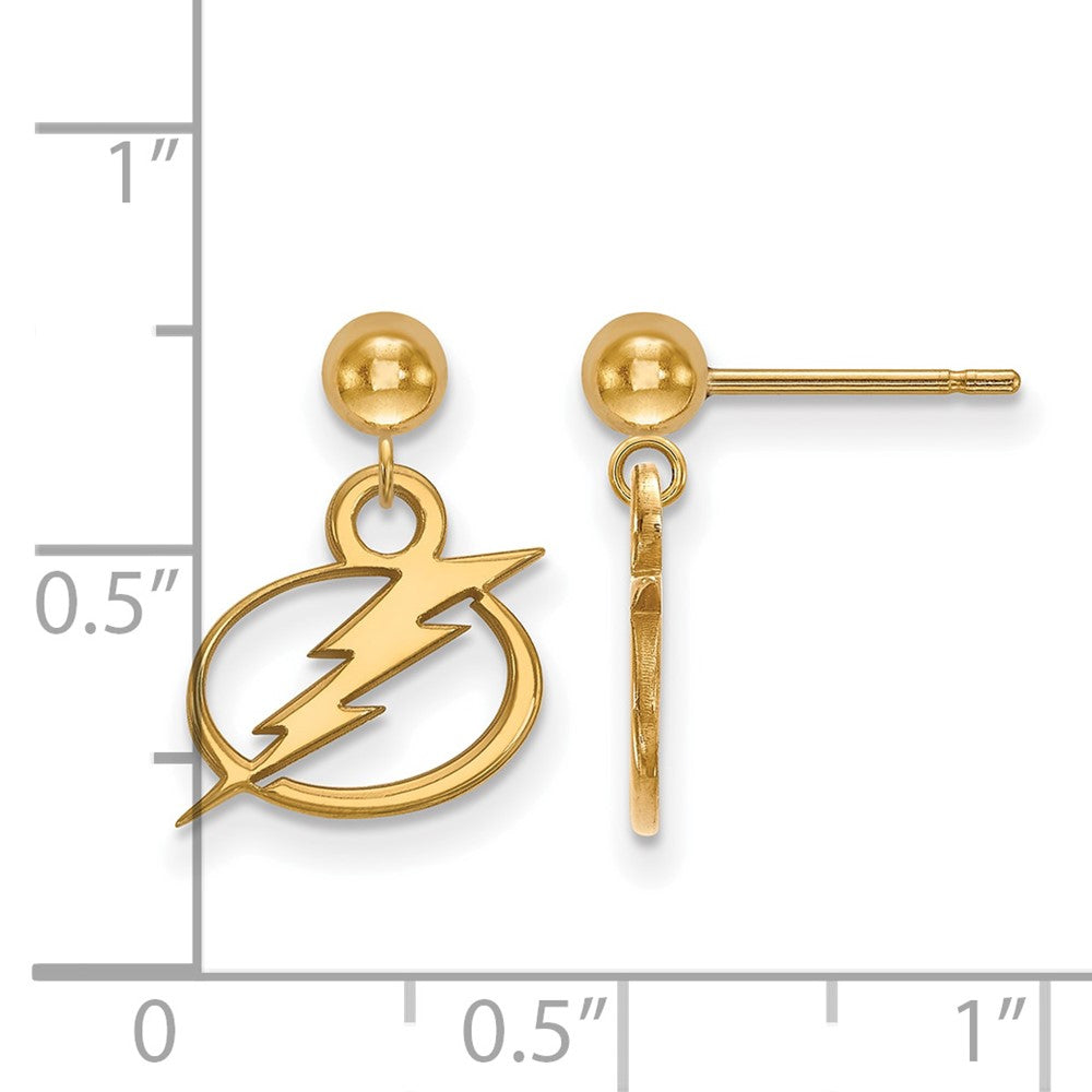 14k Gold NHL LogoArt Tampa Bay Lightning Dangle Ball Post Earrings