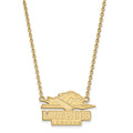 Sterling Silver Gold-plated LogoArt Longwood University Lancers Large Pendant 18 inch Necklace