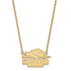 Sterling Silver Gold-plated LogoArt Longwood University Lancers Large Pendant 18 inch Necklace