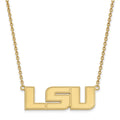 10k Gold LogoArt Louisiana State University L-S-U Large Pendant 18 inch Necklace