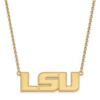 10k Gold LogoArt Louisiana State University L-S-U Large Pendant 18 inch Necklace