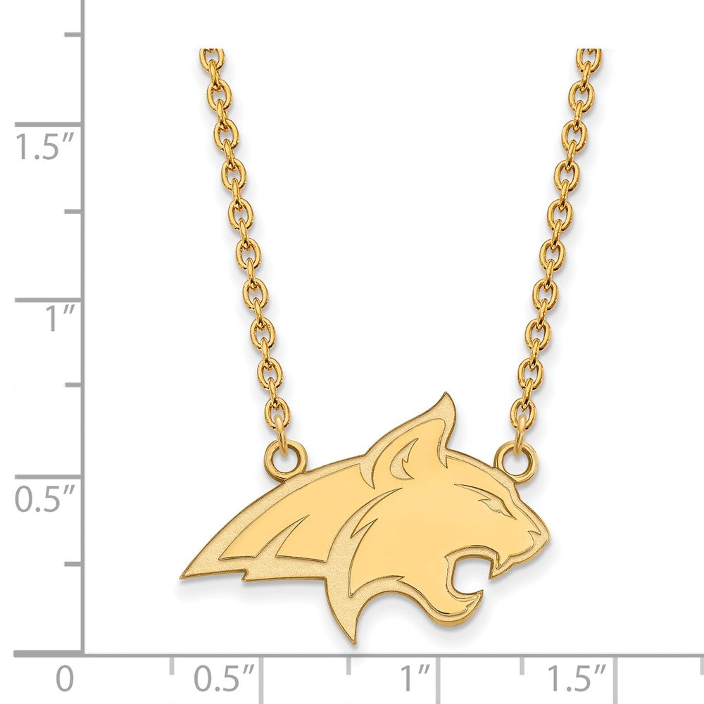 14k Gold LogoArt Montana State University Bobcat Large Pendant 18 inch Necklace