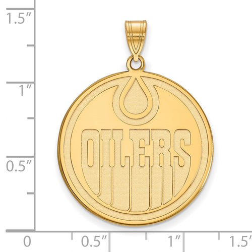 10k Gold NHL LogoArt Edmonton Oilers Extra Large Pendant