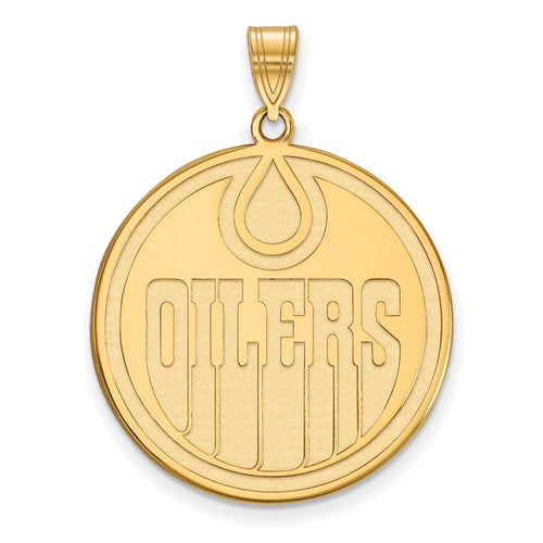 10k Gold NHL LogoArt Edmonton Oilers Extra Large Pendant