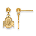 14k Gold LogoArt The Ohio State University Dangle Ball Post Earrings