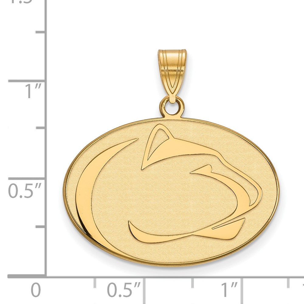 Sterling Silver Gold-plated LogoArt Penn State University Lion Large Pendant