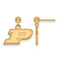 14k Gold LogoArt Purdue University Letter P Dangle Ball Post Earrings