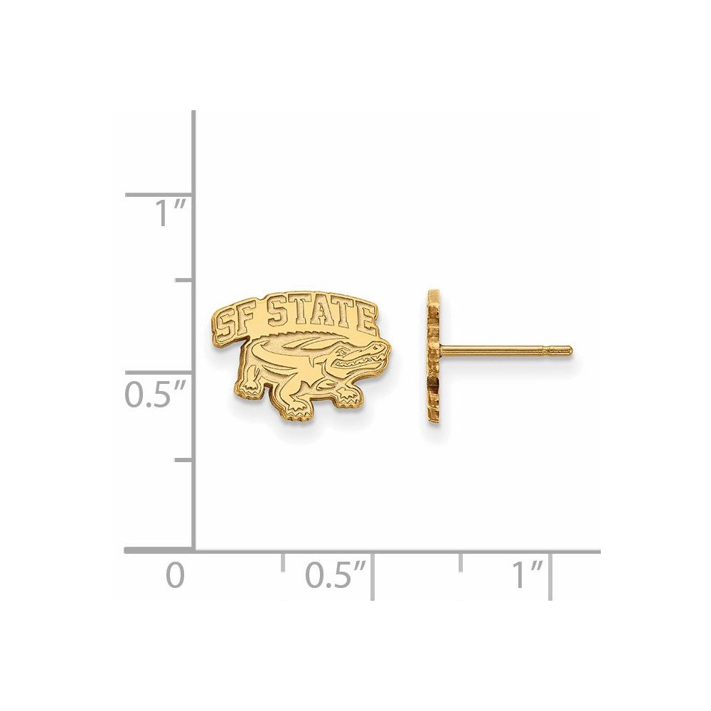 Sterling Silver Gold-plated LogoArt San Francisco State University Extra Small Post Earrings