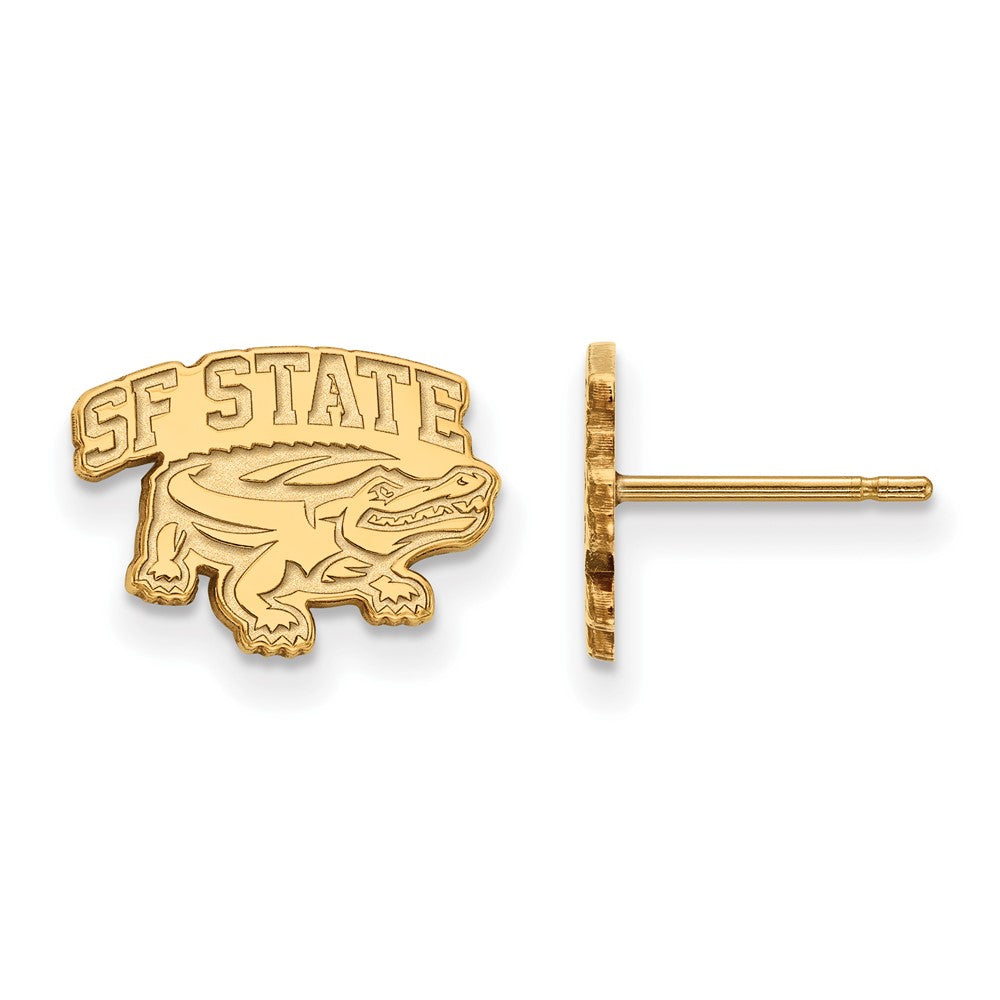 Sterling Silver Gold-plated LogoArt San Francisco State University Extra Small Post Earrings